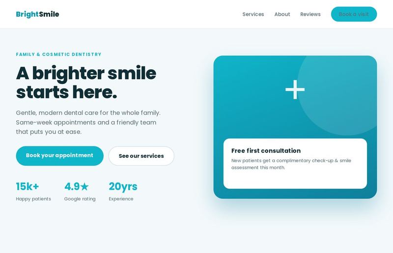 BrightSmile Dental sample landing page